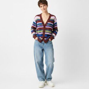 BP by Nordstrom Striped Oversize Cardigan Sweater XS NWT